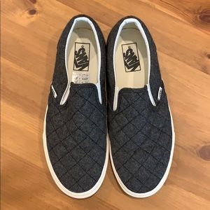 Vans Gray Wool Slip On Sneakers